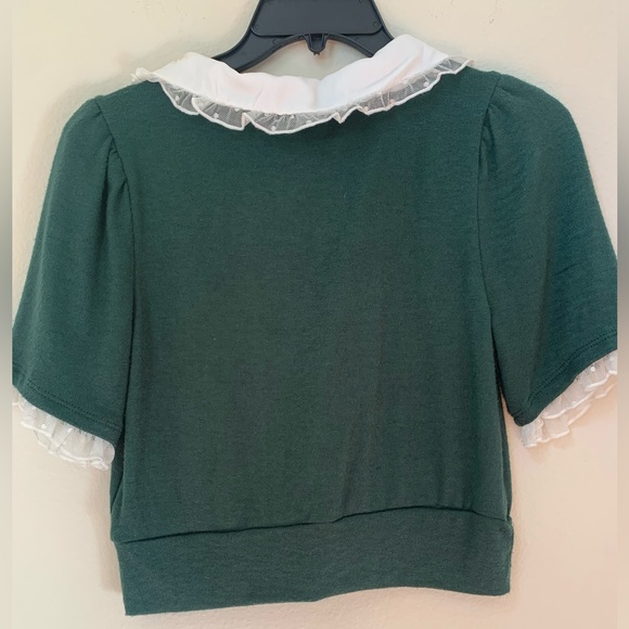 NWT- Honey & Sparkle women’s/ juniors ruffle collar top size M - Picture 4 of 6